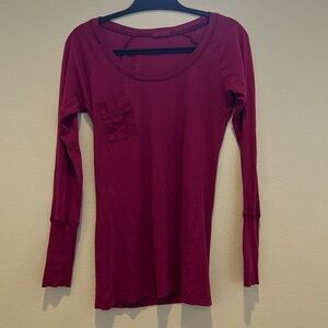 LA made scoop neck long sleeve cotton shirt M